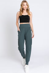 Forest Green Cargo Pocket Maternity Jogger Pants