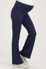 Navy Maternity Flared Leggings