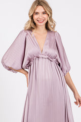 Lavender Striped Ruffle Accent Maxi Dress