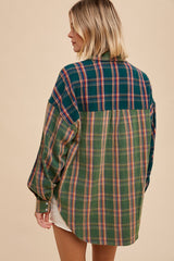 Evergreen Garment Washed Two Tone Plaid Button Down