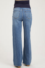 Blue Wide Leg Maternity Jeans