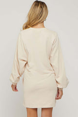 Cream Ultra Soft Maternity Sweatshirt Dress