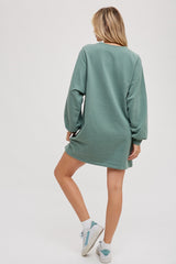 Green Ultra Soft Sweatshirt Dress