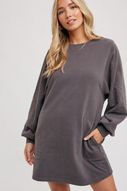 Charcoal Ultra Soft Sweatshirt Dress