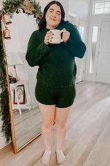 Forest Green Sweater Short Set