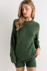 Forest Green Sweater Short Set