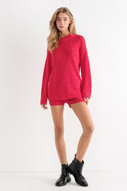 Red Sweater Short Set