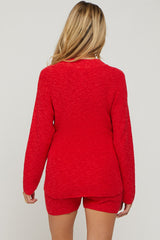 Red Sweater Short Maternity Set