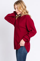 Burgundy Knit Pullover Sweater