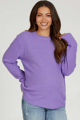 Lavender Knit Pullover Maternity Sweater