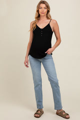 Light Blue Basic Maternity Slim Straight Leg Jeans