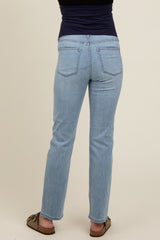 Light Blue Basic Maternity Slim Straight Leg Jeans