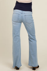 Light Blue Flare Leg Maternity Jeans