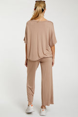 Mocha Cropped Pant Maternity Set