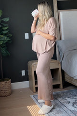 Mocha Cropped Pant Maternity Set