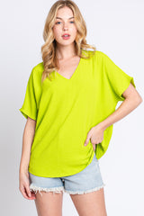 Lime Short Sleeve Maternity Blouse