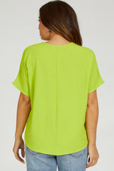 Lime Short Sleeve Maternity Blouse