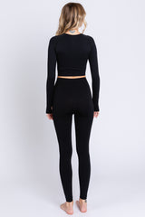 Black Cropped Long Sleeve Active Set