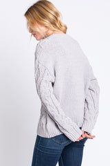 Grey Cable Knit Sweater