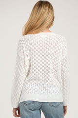 White Diamond Open Knit Maternity Top