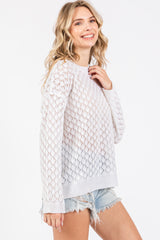 White Diamond Open Knit Top