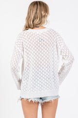 White Diamond Open Knit Top