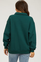 Hunter Green Collared Pullover Maternity Sweatshirt