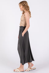 Charcoal Fold-Over Maxi Skirt