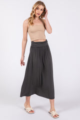 Charcoal Fold-Over Maternity Maxi Skirt