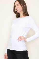 Ivory Knit Long Sleeve Top