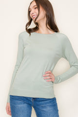 Mint Knit Long Sleeve Top