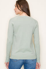 Mint Knit Long Sleeve Top