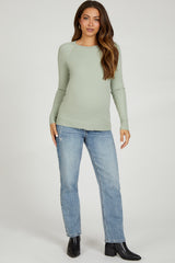 Mint Knit Long Sleeve Maternity Top