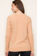 Peach Knit Long Sleeve Top