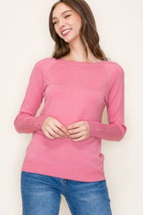 Mauve Knit Long Sleeve Maternity Top