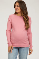 Mauve Knit Long Sleeve Maternity Top