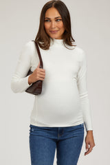 Ivory Soft Turtle Neck Maternity Top