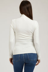 Ivory Soft Turtle Neck Maternity Top