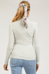 Cream Soft Turtle Neck Maternity Top