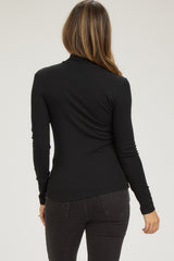 Black Soft Turtle Neck Maternity Top