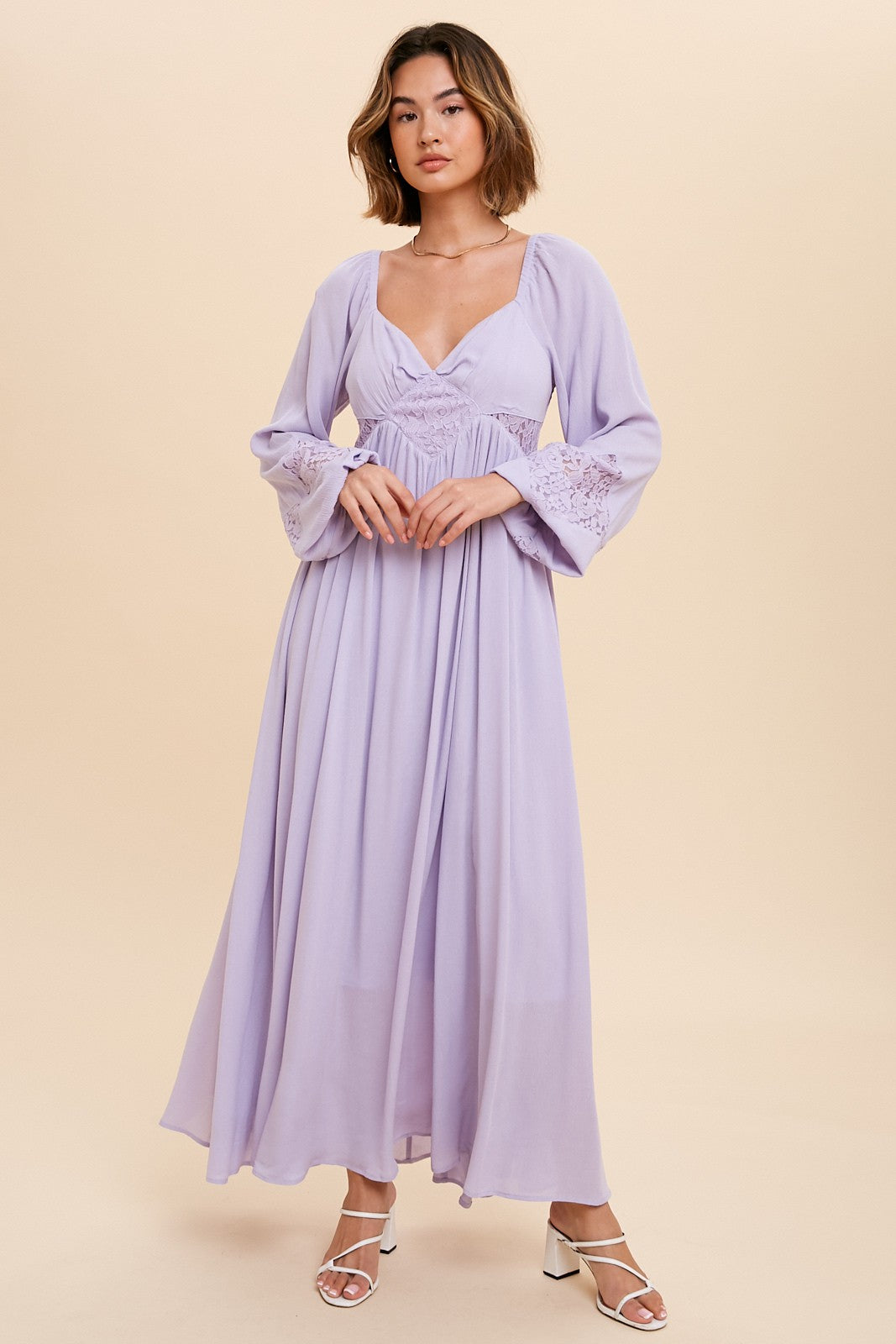 Lavender lace dress shops with sleeves