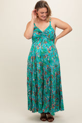 Jade Floral Pleated Maternity Plus Midi Dress