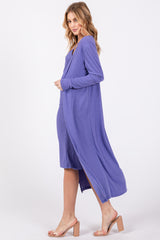 Light Purple Ribbed Cardigan 2 Piece Set