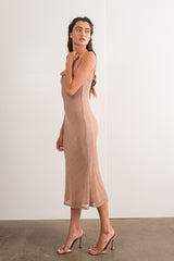 Copper Metallic Cami Midi Dress