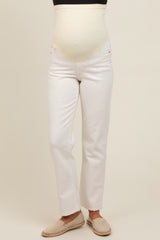 Cream Basic Maternity Straight Leg Jeans