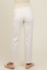 Cream Basic Maternity Straight Leg Jeans