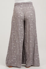 Lavender Floral Smocked Wide Leg Maternity Pants