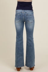 Light Blue Vintage Wash Maternity Flare Jeans