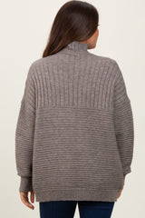 Grey Turtleneck Maternity Sweater