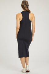 Black Sleeveless Racerback Bodycon Maternity Dress